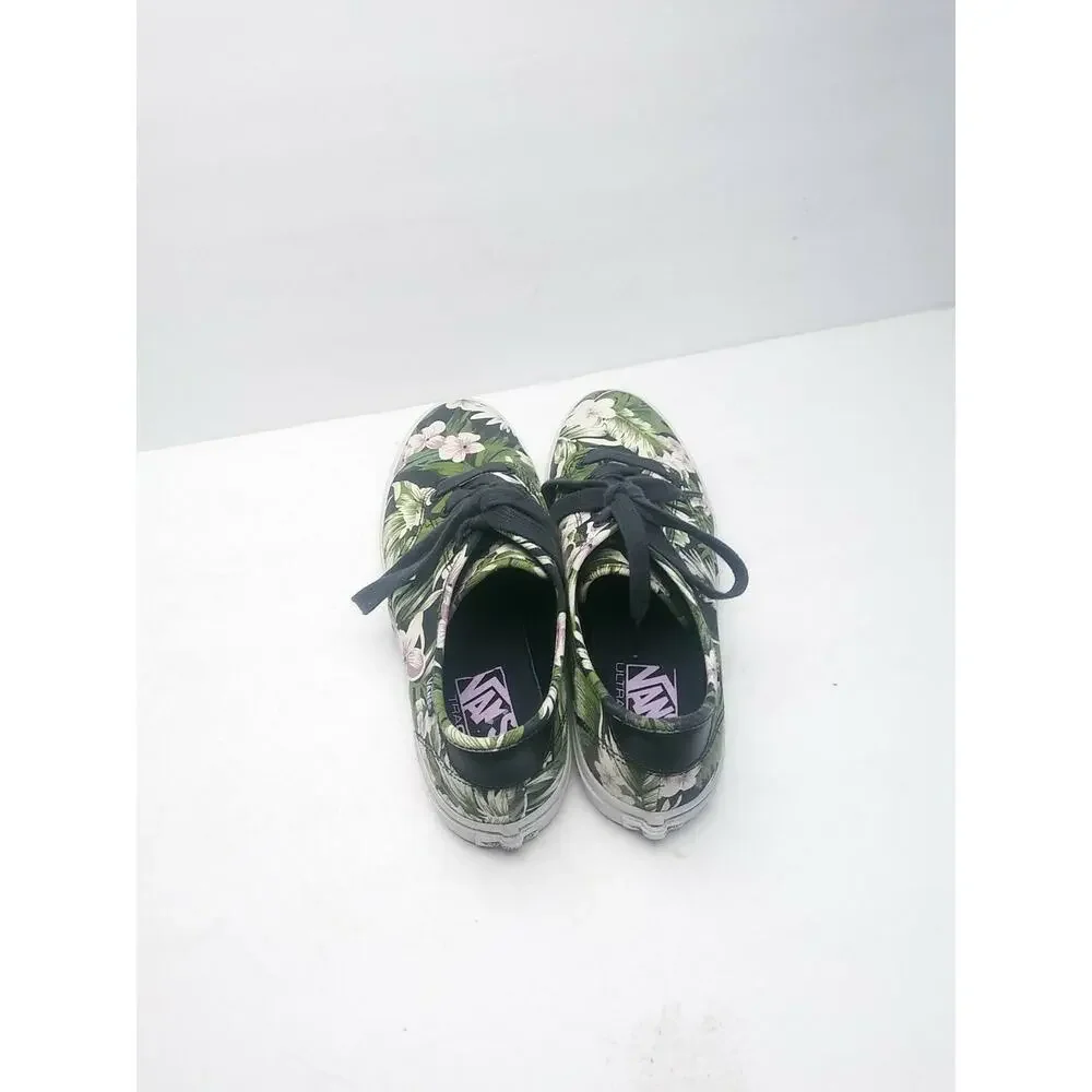 Vans Atwood Skate Shoes Floral Flowers Womens Sz 8.5 Green Black Lavender